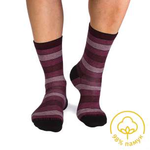Chaussettes Coton pur Rayures Bordeaux
