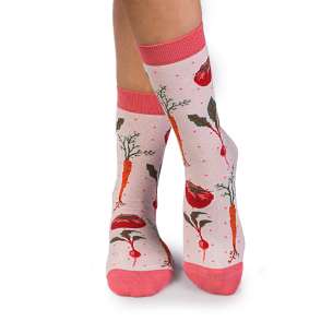 Chaussettes Coton fin Légumes Rose clair