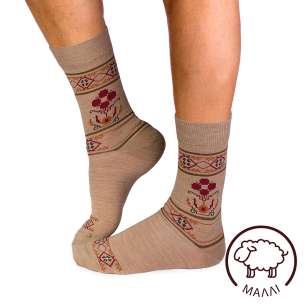 Μάλλινες κάλτσες MERINO ETHNO - μπεζ