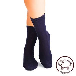 Finom gyapjú zokni – sötétkék