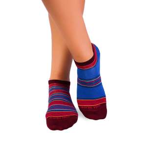 Șosete scurte din Bambus cu Dungi - Abastru