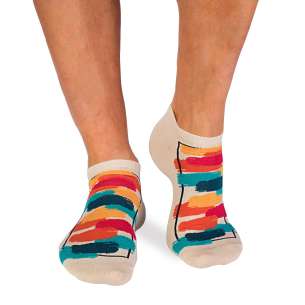 Șosete scurte din Bumbac cu Pensule - Bej