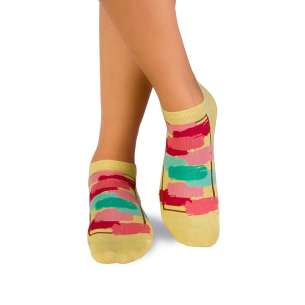 Къси Памучни чорапи с Четки - Жълт