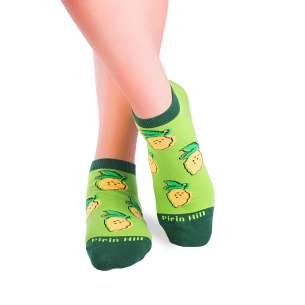 Șosete scurte din Bumbac cu Lămâi - Verde