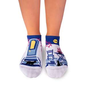Arty Socks къси чорапи Гръцки Вечери - Бял