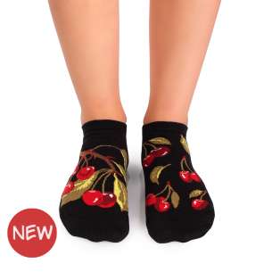 Șosete Scurte Arty Socks cu Cireșe - Negru