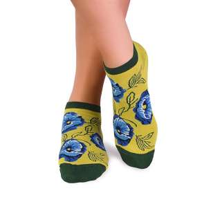 Șosete scurte din Bambus cu Maci - Lime
