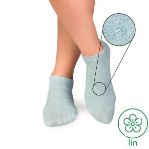 Socquettes Lin Bleu clair