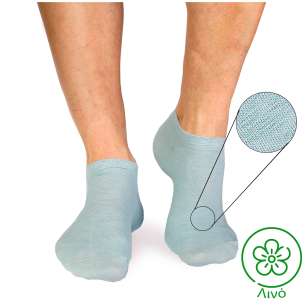 Κοντές λινές κάλτσες - γαλάζιο