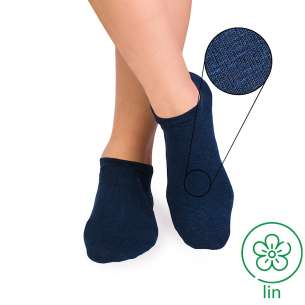 Socquettes Lin Bleu foncé