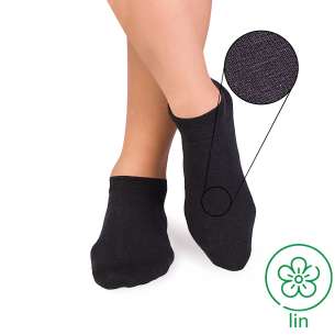 Socquettes Lin Anthracite