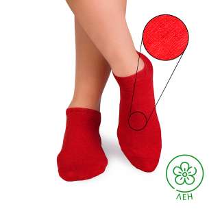 Къси Ленени чорапи - Червен