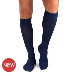 Mi-bas de compression Fil d'écosse - Bleu marine