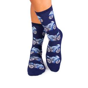 Chaussettes Coton Moto - Bleu foncé