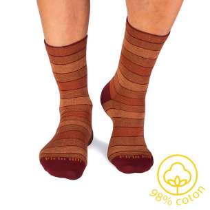 Chaussettes Coton pur Rayures Orange