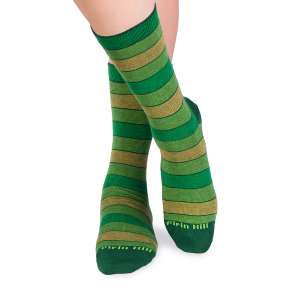 Chaussettes Coton pur Rayures Vert
