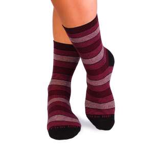 Chaussettes Coton pur Rayures Bordeaux