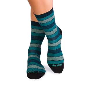 Chaussettes Coton pur Rayures Turquoise