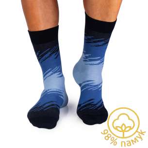 Чорапи с 98% Памук Щрихи - Син