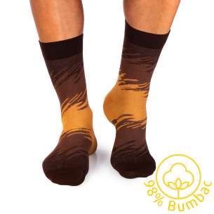 Șosete cu 98% Bumbac Tușe Artistice - Maro