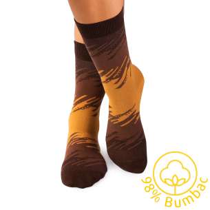 Șosete cu 98% Bumbac Tușe Artistice - Maro