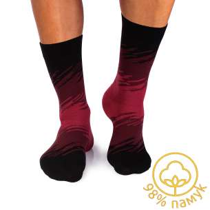 Чорапи с 98% Памук Щрихи - Бордо