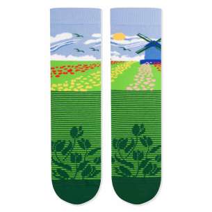 Arty Socks чорапи с Лалета и Мелници - Зелен