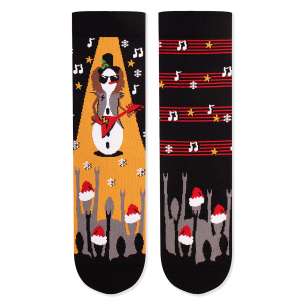 Șosete de Crăciun Arty Socks Om de Zăpadă Rocker - Negru