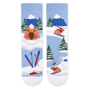 Șosete de Crăciun Arty Socks cu Capibara George - Albastru