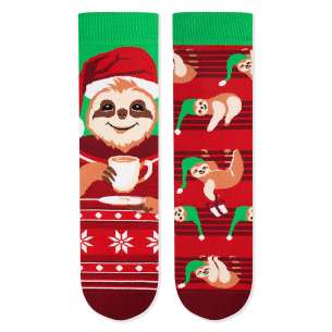Șosete de Crăciun Arty Socks cu Leneș - Roșu