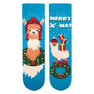 Șosete de Crăciun Arty Socks cu Llamă - Turcoaz