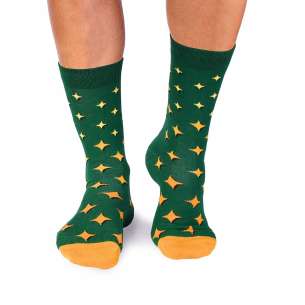 Chaussettes Bambou Étoiles Vert foncé
