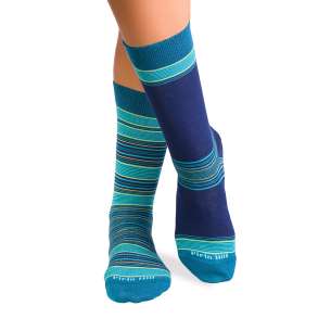 Șosete Fine din Bambus cu Dungi - Albastru închis