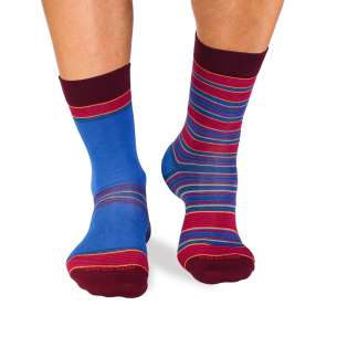 Șosete Fine din Bambus cu Dungi - Albastru