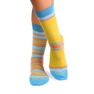 Șosete Fine din Bambus cu Dungi - Lime