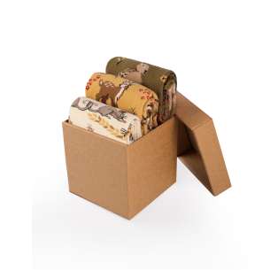 Кутия с 3 чифта Памучни чорапи Есенни Истории - Мишле, Сърна, Заек