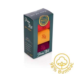 Cutie cu 3 perechi de șosete din 98% Bumbac - Multicolor