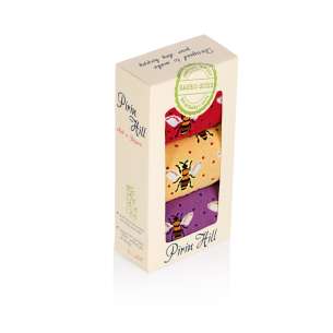 Coffret de 3 paires de Chaussettes Bambou fin Abeilles Violet Jaune Corail