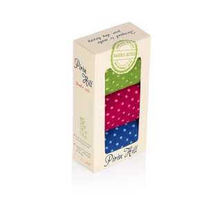 Coffret de 3 paires de Chaussettes Bambou fin Anneaux et Pois Vert Bleu Fuchsia
