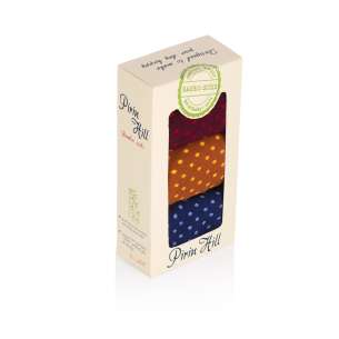 Coffret de 3 paires de Chaussettes Bambou fin Anneaux et Pois Marron Bordeaux Bleu foncé