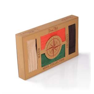 Cutie cu 4 perechi de șosete Groase din Lână - Bej, Portocaliu, Verde, Maro