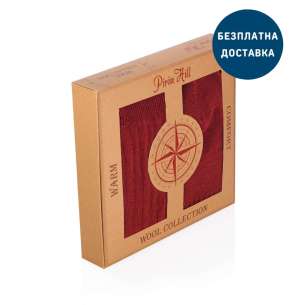 Кутия с Мерино шапка, шал и чорапи - Бордо