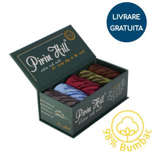 Cutie Lux cu 5 perechi de Șosete cu 98% Bumbac Tușe Artistice