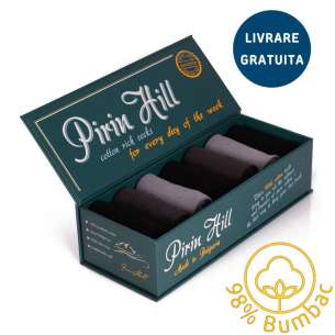 Cutie Lux cu 7 perechi de șosete din 98% Bumbac - Închis