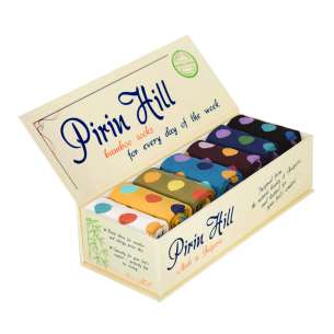 Κουτί Πολυτελείας με 7 ζευγάρια κάλτσες από Μπαμπού με Πουά