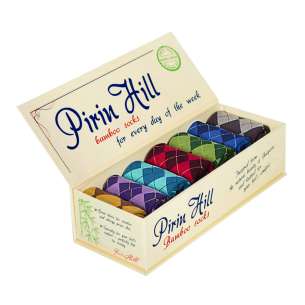 Κουτί Πολυτελείας με 7 ζευγάρια κάλτσες από Μπαμπού με Ρόμβους