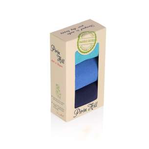 Coffret de 3 paires de Chaussettes Bambou fin Bleu Bleu foncé Turquoise