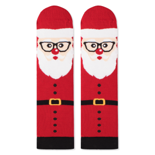 Șosete de Crăciun din Bambus cu Moș Crăciun - Roșu