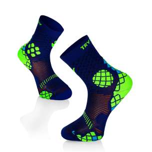 Chaussettes Compression Bleu - Jaune