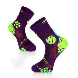 Chaussettes Compression Violet - Jaune